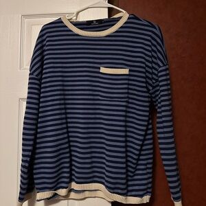 Striped Navy and Cream Sweater